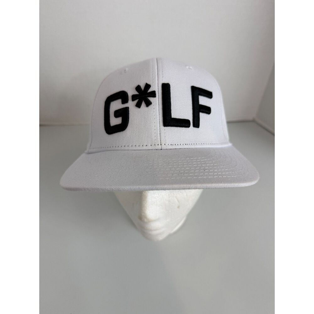 Devereux Golf G*LF Hat White Black Embroidered Snapback Cap Adjustable